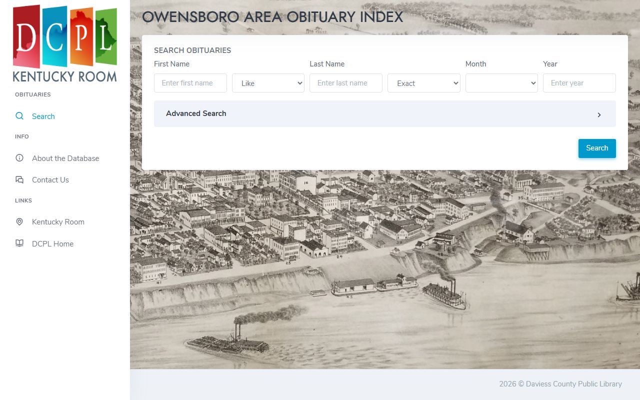 Daviess County Kentucky Clerk office for obituary and death records