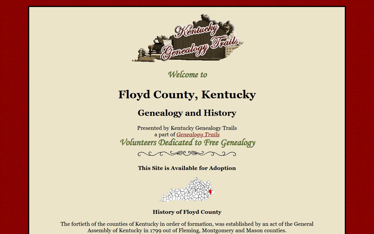 Floyd County Clerk records room with historical documents