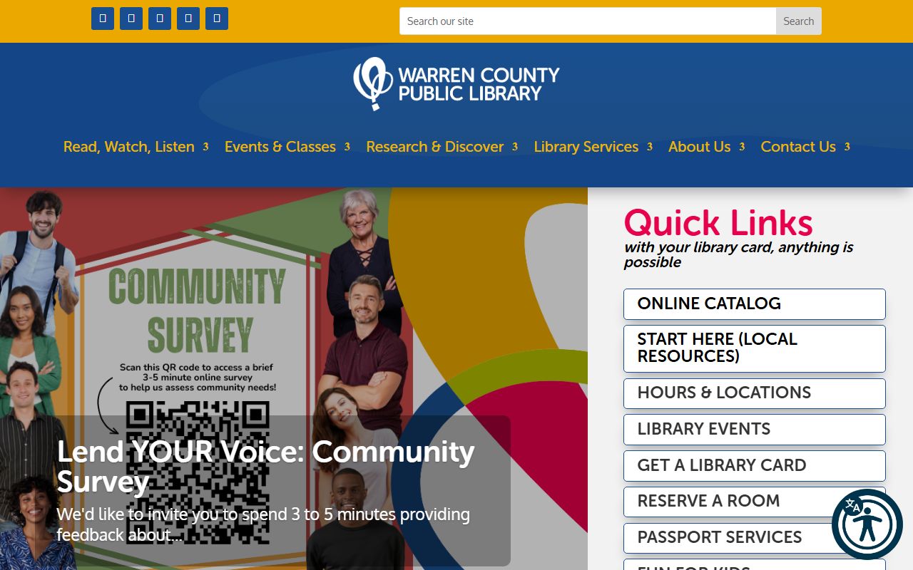 Warren County Public Library regional genealogy and obituary archives
